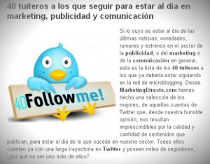 40 tuiteros a los que seguir para estar al día en marketing  publicidad y comunicación   Marketing Directo