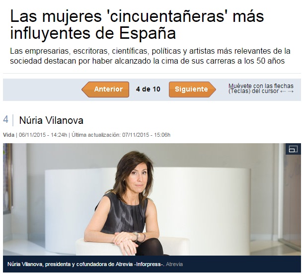 La Vanguardia me incluye en la lista de las “cincuentañeras” más influyentes